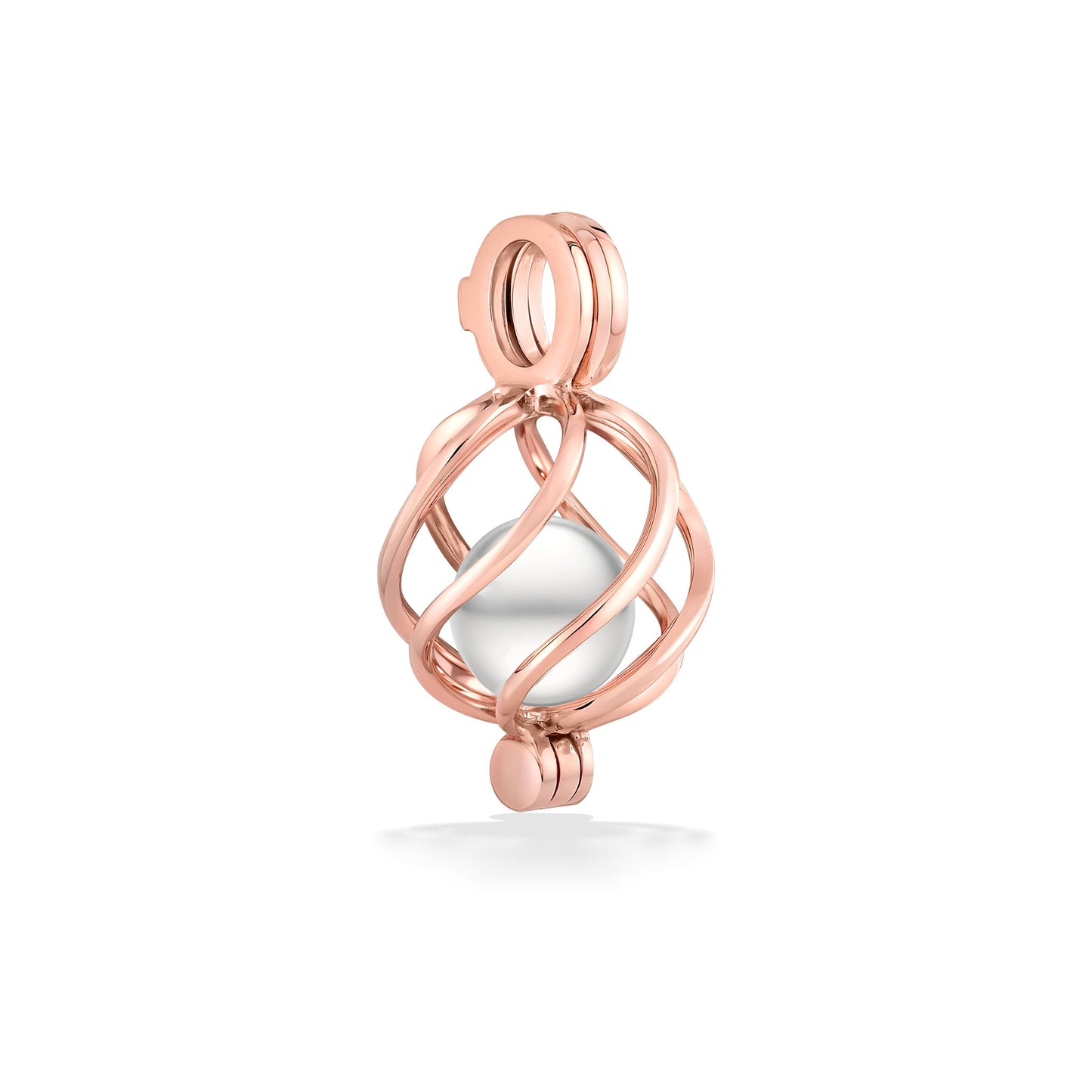 00674 - 14K Rose Gold - Wave Cage Pendant