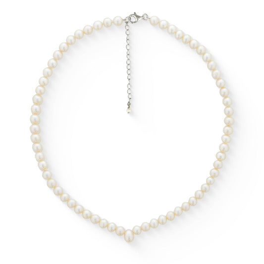 773666 - Sterling Silver - White Freshwater Potato Pearl Necklace