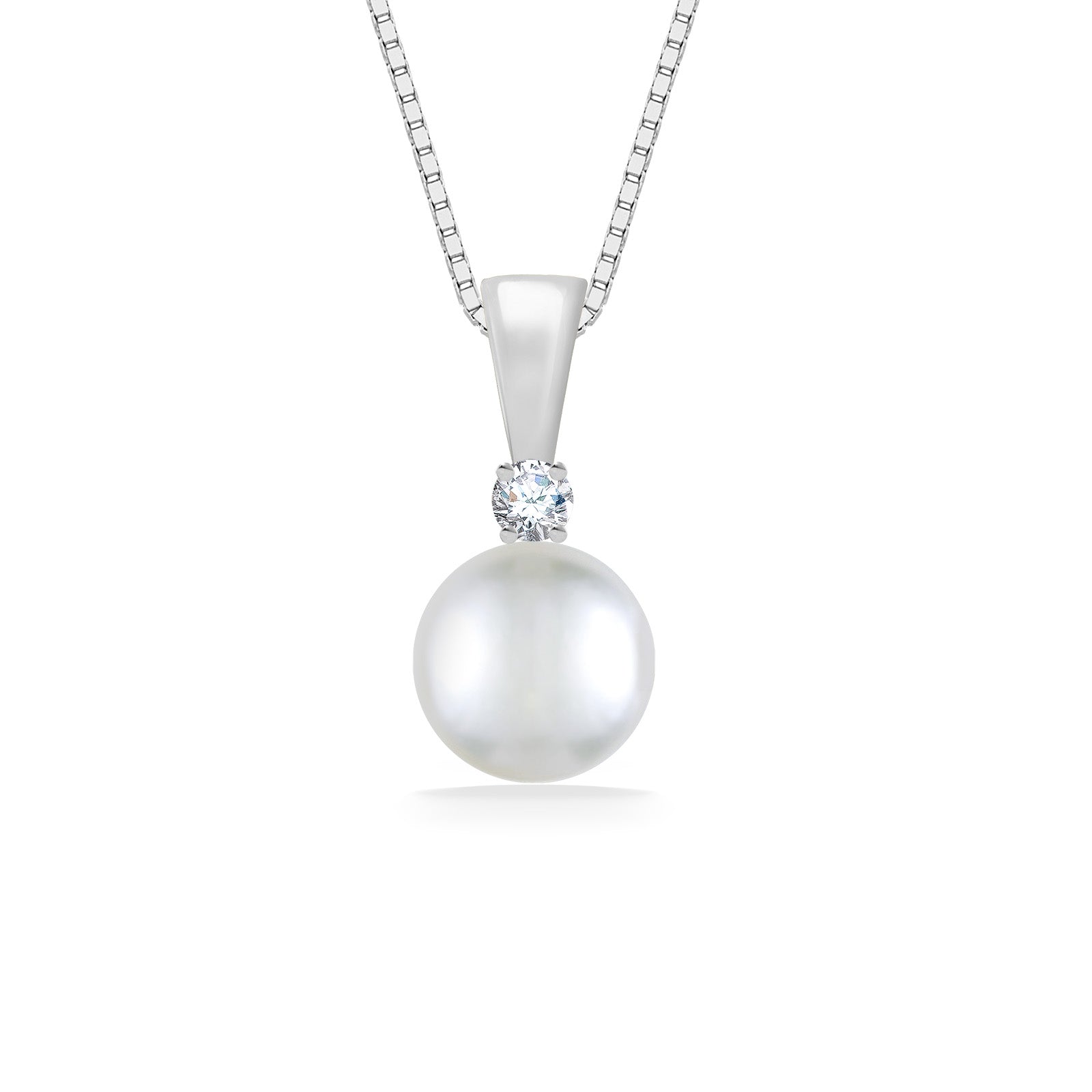 41234 - 14K White Gold - White Akoya Pearl Pendant