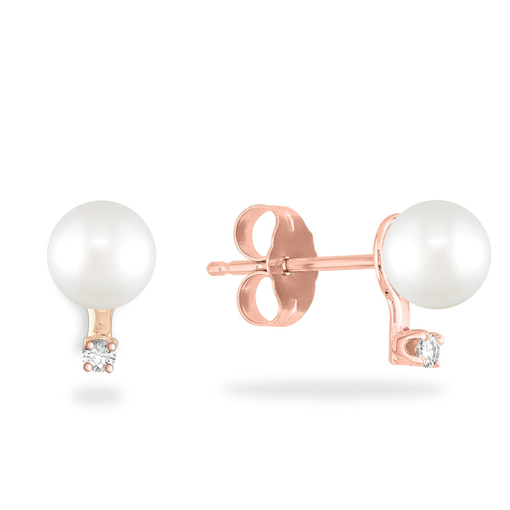 00549 - 14K Rose Gold - Diamond Earrings