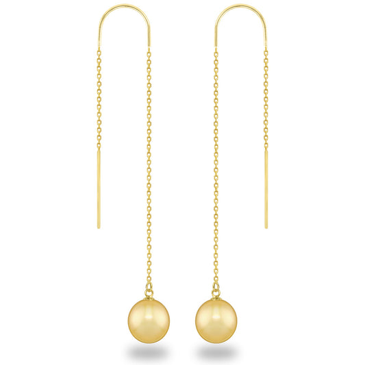 43661 - 14K Yellow Gold - Golden South Sea Pearl Threader Earrings