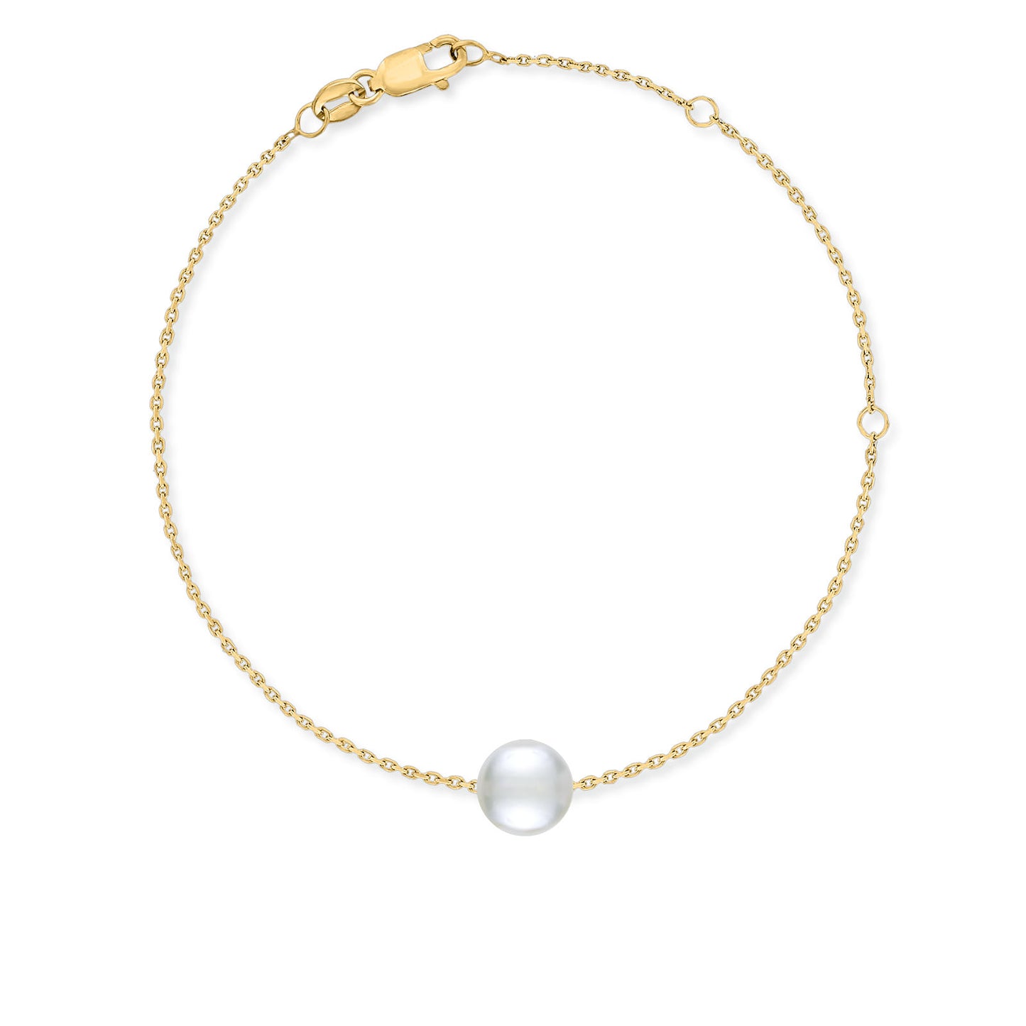 44131 - 14K Yellow Gold - White Akoya Pearl Slider Bracelet